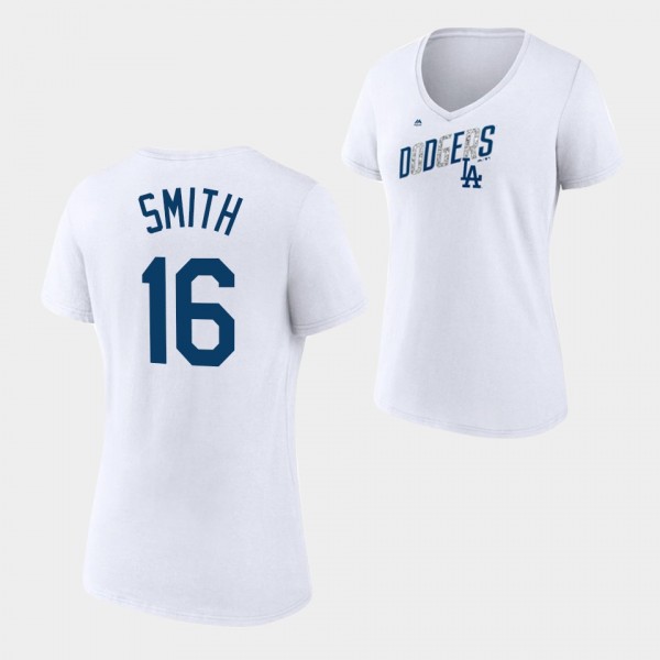 Women's Dodgers #16 Will Smith Second Wind White T...