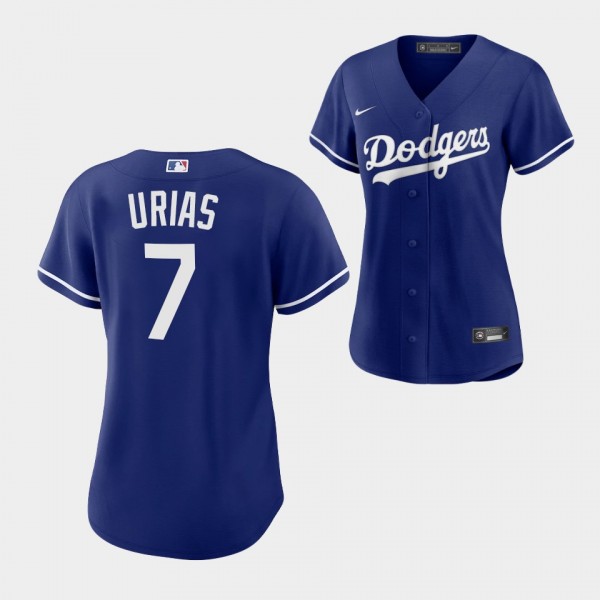 Women's Los Angeles Dodgers 7 Julio Urias Replica Royal Alternate Jersey