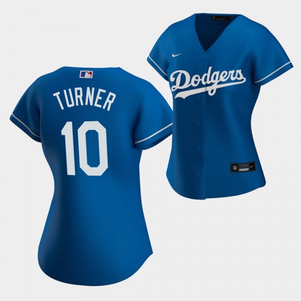 Los Angeles Dodgers Justin Turner #Justin Turner Royal Alternate Replica Women's Jersey
