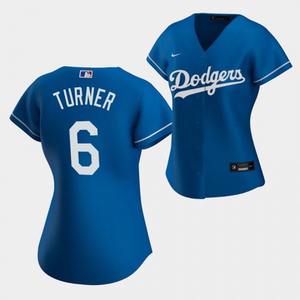 Los Angeles Dodgers Trea Turner #Trea Turner Royal Alternate Replica Women's Jersey