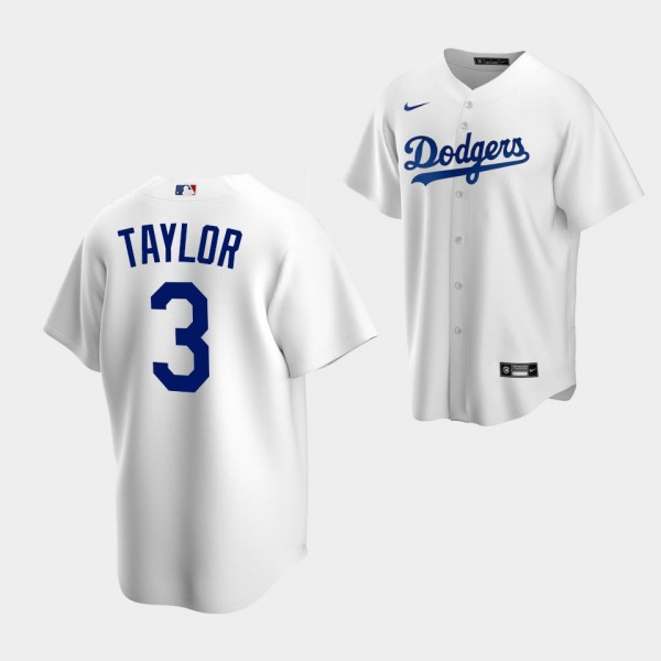 Los Angeles Dodgers Youth #3 Chris Taylor White Home Replica Jersey