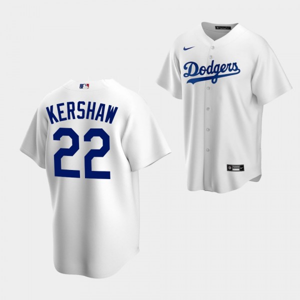 Los Angeles Dodgers Youth #22 Clayton Kershaw Whit...