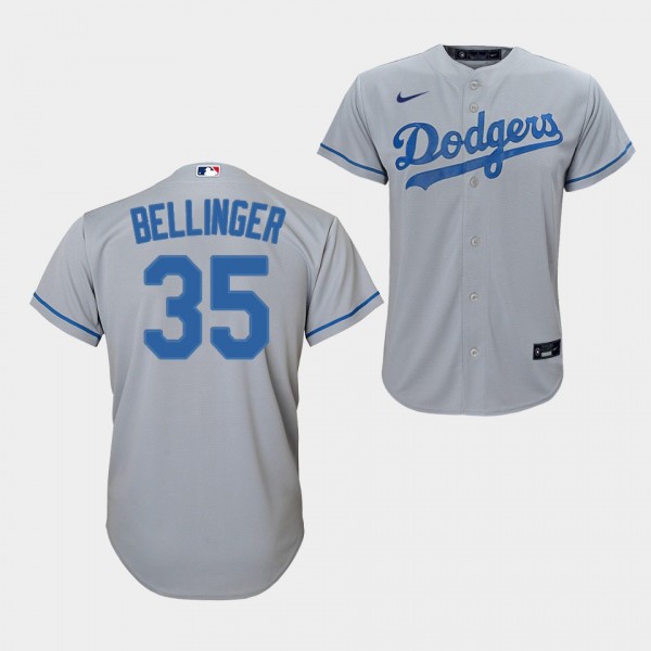 Los Angeles Dodgers Youth #35 Cody Bellinger Gray Alternate Replica Jersey