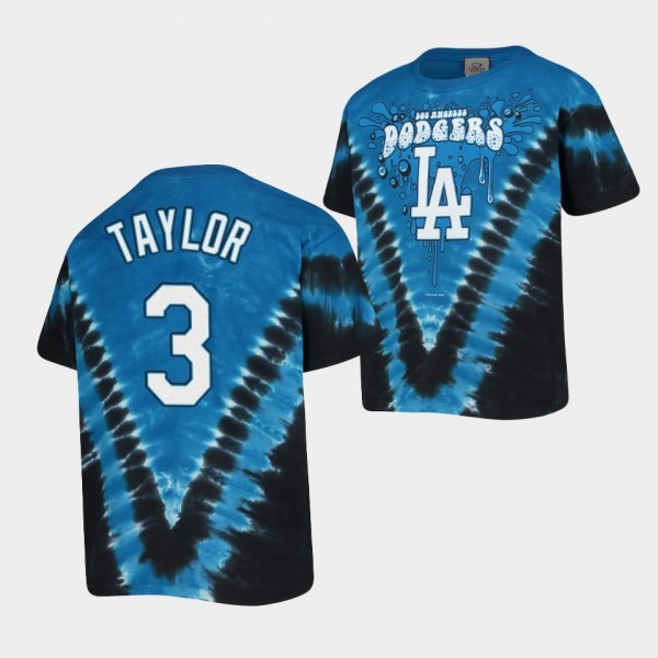 Youth Chris Taylor Los Angeles Dodgers Tie-Dye Throwback Royal T-Shirt