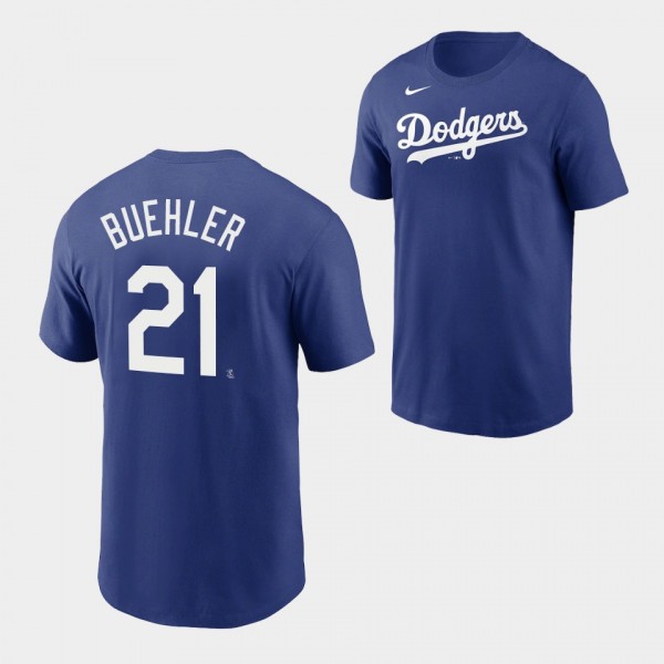 Youth Walker Buehler Los Angeles Dodgers Name & Number Royal T-Shirt