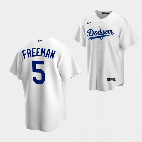 Los Angeles Dodgers Youth #5 Freddie Freeman White Home Replica Jersey
