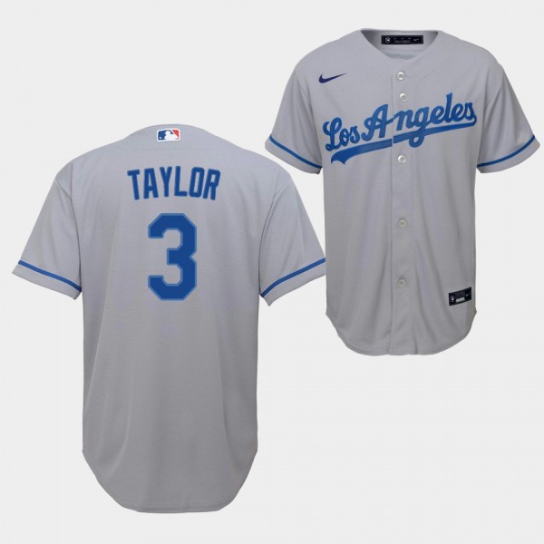 Youth Chris Taylor Los Angeles Dodgers Gray Road R...