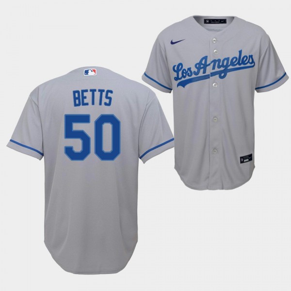 Youth Mookie Betts Los Angeles Dodgers Gray Road R...