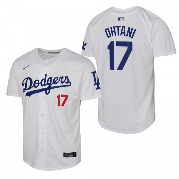 Youth Los Angeles Dodgers Shohei Ohtani White Home...