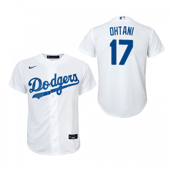 Youth Los Angeles Dodgers Shohei Ohtani White Repl...