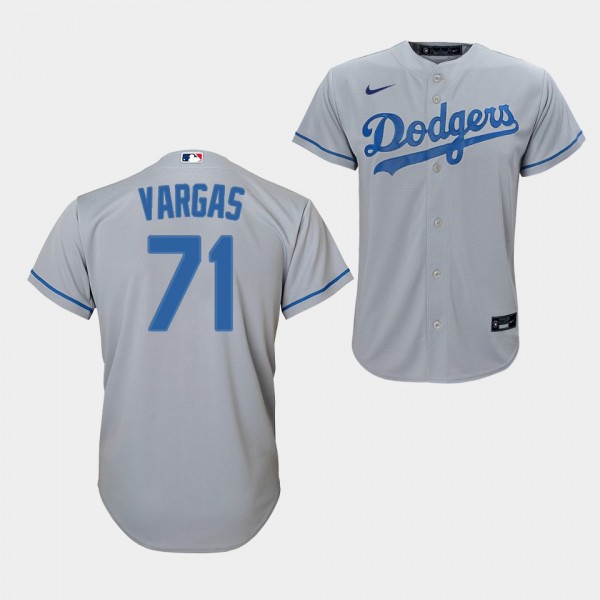 Los Angeles Dodgers Youth #71 Miguel Vargas Gray A...