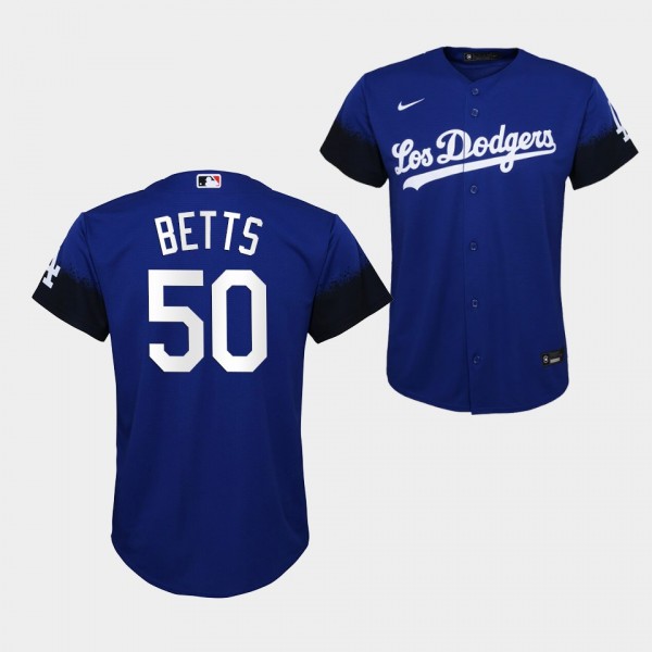 Youth 2021 City Connect #50 Mookie Betts Los Angeles Dodgers Replica Jersey - Royal