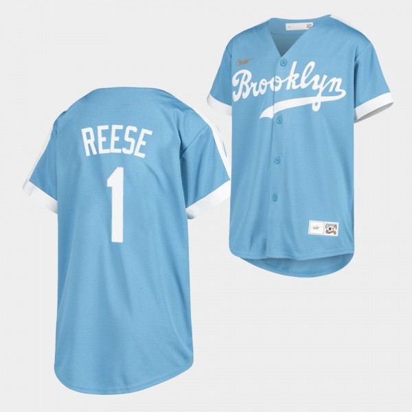 Los Angeles Dodgers Youth #1 Pee Wee Reese Light Blue Alternate Cooperstown Collection Jersey
