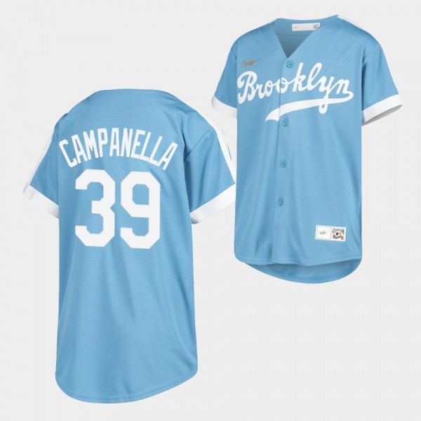 Los Angeles Dodgers Youth #39 Roy Campanella Light Blue Alternate Cooperstown Collection Jersey