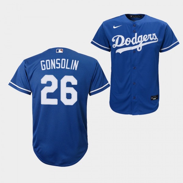 Youth #26 Tony Gonsolin Los Angeles Dodgers Replica Royal Jersey 2020 Alternate