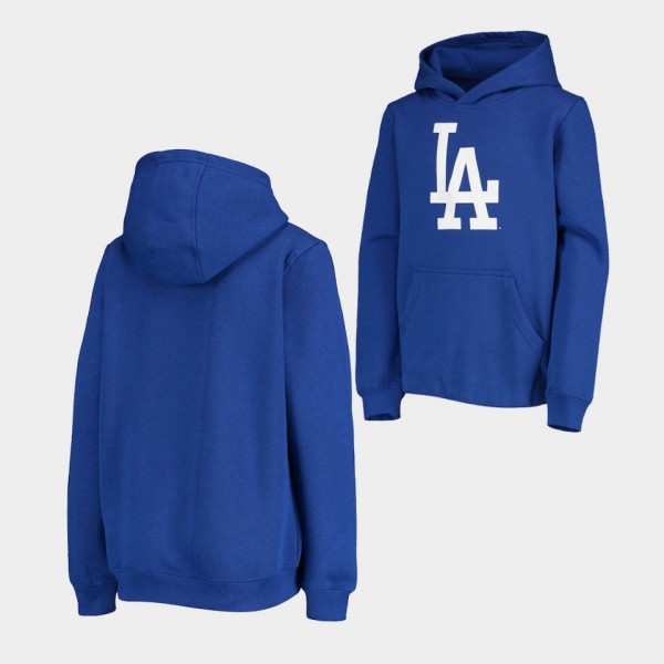 Youth Dodgers Team Logo Royal Pullover Hoodie