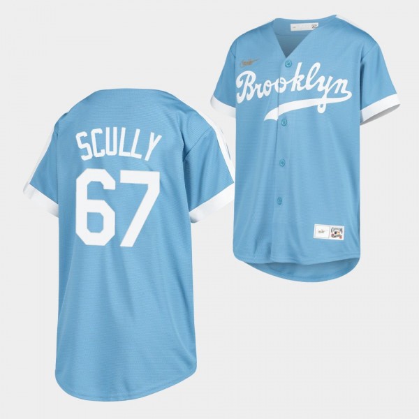 Los Angeles Dodgers Youth #67 Vin Scully Light Blue Alternate Cooperstown Collection Jersey