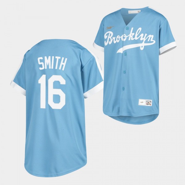 Los Angeles Dodgers Youth #16 Will Smith Light Blu...