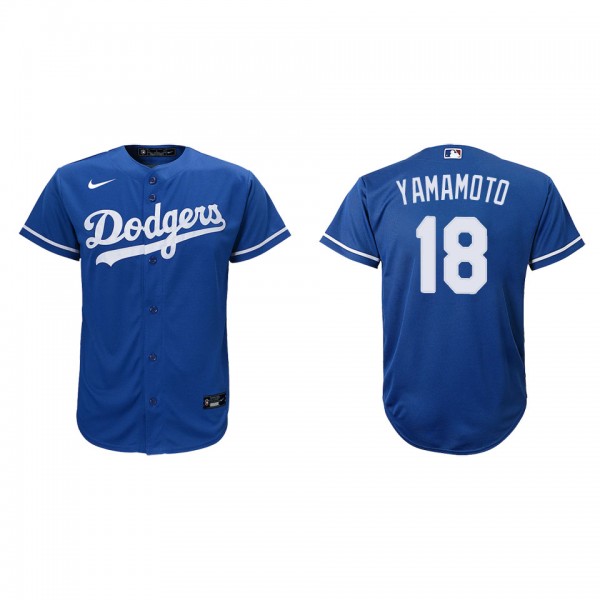 Youth Los Angeles Dodgers Yoshinobu Yamamoto Royal Alternate Jersey